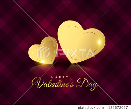 premium golden hearts valentines day greeting 123672057