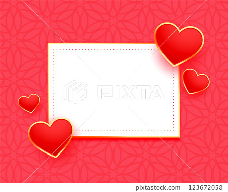 elegant red hearts frame with text space 123672058