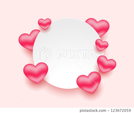 romantic hearts frame for valentines day with text space 123672059