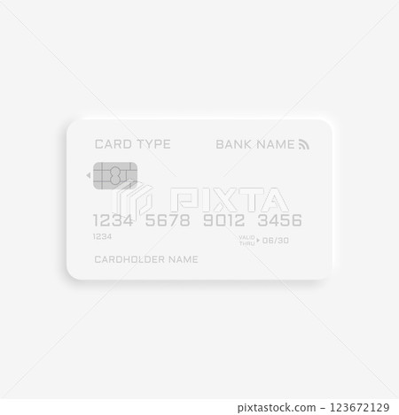 neumorphism style credit card mockup design template 123672129