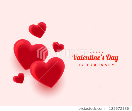 happy valentines day beautiful love hearts greeting 123672386
