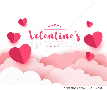 paper style realistic valentines day card design paper style realistic valentines day card design 123672389