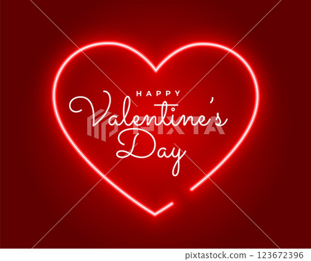 valentines day neon style greeting design 123672396