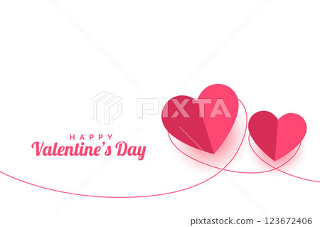 valentines day paper style greeting card design 123672406