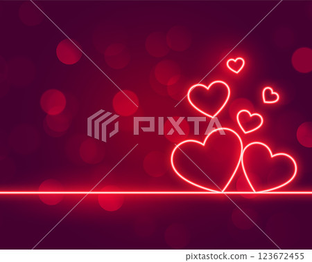 neon hearts love valentines day background design 123672455