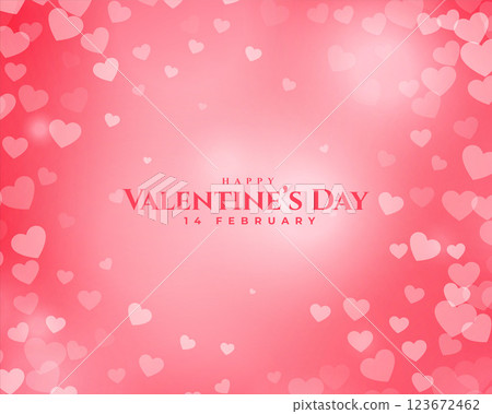 elegant valentines day hearts on pink background 123672462