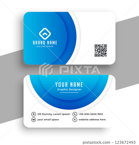 circular blue modern business card design circular blue modern business card design 123672493