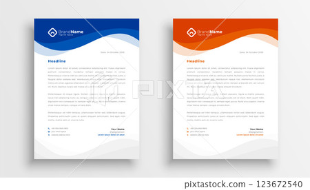 modern company business letterhead template design 123672540