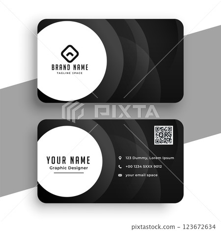 black business card in modern style black business card in modern style 123672634