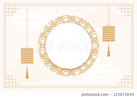 traditional chinese background with frame and lantern decoration traditional chinese background with frame and lantern decoration 123672649