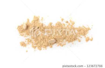 Maca powder , dry Peruvian ginseng powder, ground ayak willku superfood, organic 123672788