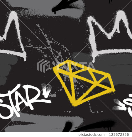 Graffiti spray paint seamless pattern. Vector illustration. Graffiti spray paint seamless pattern. Vector illustration. 123672836