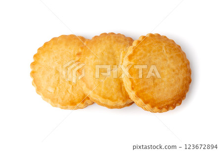 Netherlands traditional cookies isolated, Holland almond filled cake, Dutch marzipan pastry 123672894