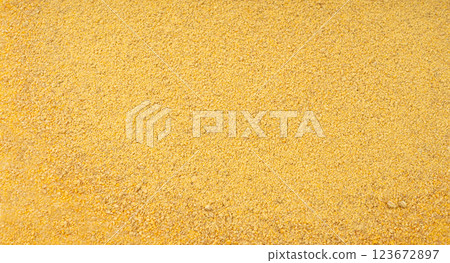 Ground fenugreek seeds texture background, milled dry trigonella powder pattern, methi dana Ground fenugreek seeds texture background, milled dry trigonella powder pattern, methi dana 123672897