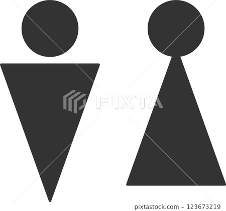 簡單的單色男人和女人向量圖標 123673219