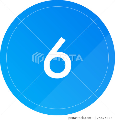 簡單時尚的藍色漸層數字 6 簡單時尚的藍色漸層數字 6 123673248