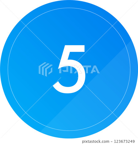 簡單時尚的藍色漸層數字 5 123673249