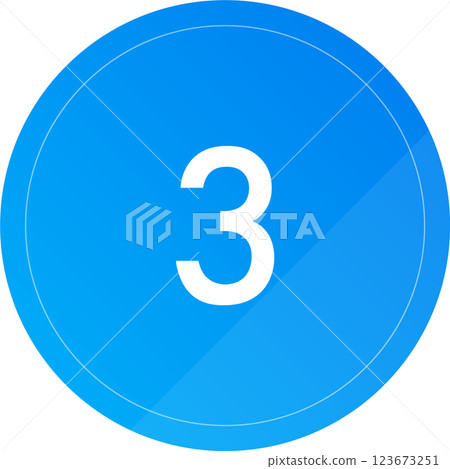 簡單時尚的藍色漸層數字 3 簡單時尚的藍色漸層數字 3 123673251