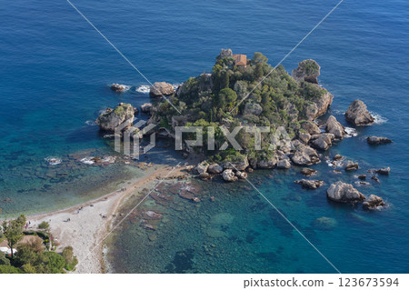 Isola Bella beach in Taormina. Sicily, Italy Isola Bella beach in Taormina. Sicily, Italy 123673594