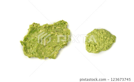 Avocado Smear Isolated, Sharwil Puree, Brown Avocados Paste, Fresh Alligator Pear Cream Avocado Smear Isolated, Sharwil Puree, Brown Avocados Paste, Fresh Alligator Pear Cream 123673745