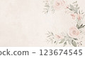 Elegant watercolor floral frame on pastel background 123674545