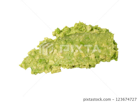 Avocado Smear Isolated, Sharwil Puree, Brown Avocados Paste, Fresh Alligator Pear Cream 123674727