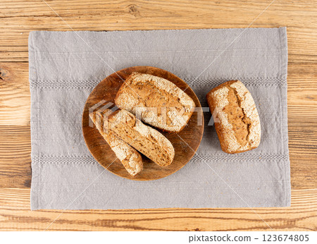 Whole wheat brown bread, fitness pumpkin carrot buns with seeds, cereal bread grain bun 123674805