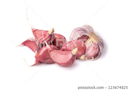 Garlic Cloves, Garlic Clove Group, Seasoning Bulb, Natural Spices Food Ingredient 123674825