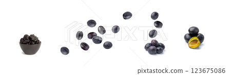 Falling Plum Isolated, Whole Blue Prune Pile, Flying Ripe Fresh Plums, Dark Blue Healthy Stone Fruits Falling Plum Isolated, Whole Blue Prune Pile, Flying Ripe Fresh Plums, Dark Blue Healthy Stone Fruits 123675086
