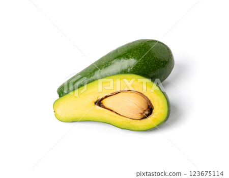 Avocado Isolated, Whole Avokado, Green Avocados Slice, Fresh Alligator Pear, Long Avocado Fruit Avocado Isolated, Whole Avokado, Green Avocados Slice, Fresh Alligator Pear, Long Avocado Fruit 123675114