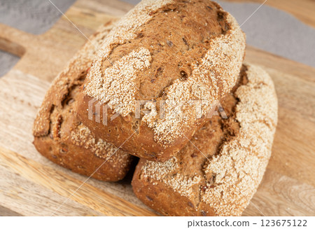 Whole wheat brown bread, fitness pumpkin carrot buns with seeds, cereal bread grain bun 123675122