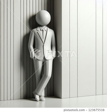Abstract white figure in business suit. 123675538