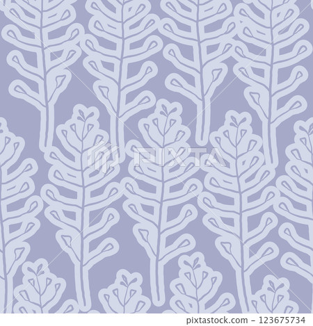 Hand drawn abstract shapes floral seamless pattern 123675734