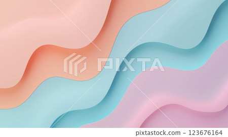 Minimalistic background with soft gradients of pastel colors and abstract shapes.  123676164
