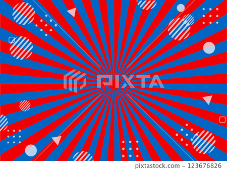 A pop banner background image with red and blue concentrated lines in the style of the 2025 Osaka Expo image color 123676826