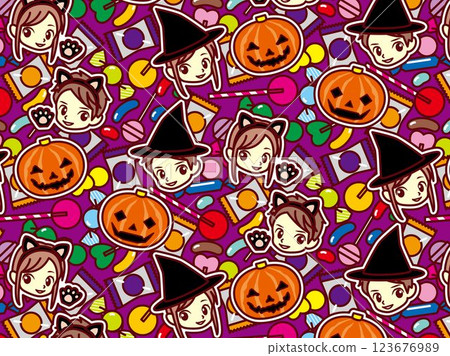 Halloween gathering, pattern B Halloween gathering, pattern B 123676989