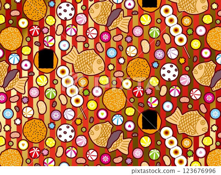 Collection of Japanese sweets, pattern B Collection of Japanese sweets, pattern B 123676996