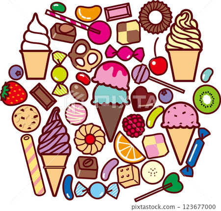 Ice cream and sweets collection Ice cream and sweets collection 123677000