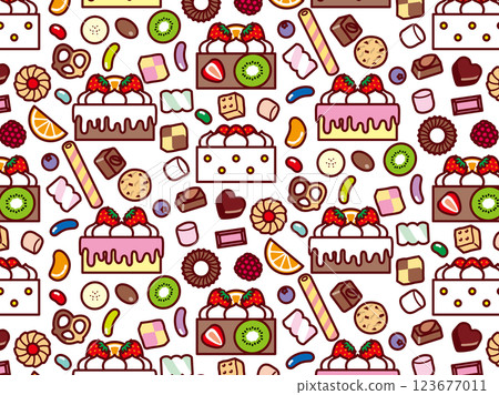Cake, sweets collection, pattern 123677011