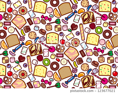 綁定蛋糕、糖果系列、圖案 123677021
