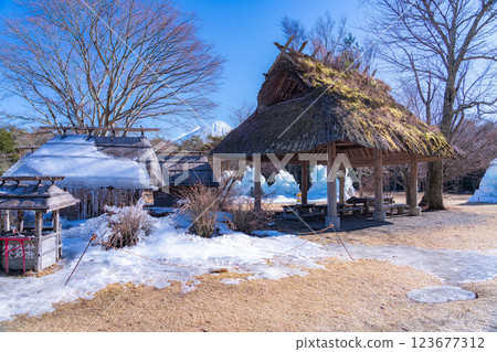 [Mt. Fuji material] Rime trees and scenery at the Lake Saiko Ice Festival [Yamanashi Prefecture] 123677312