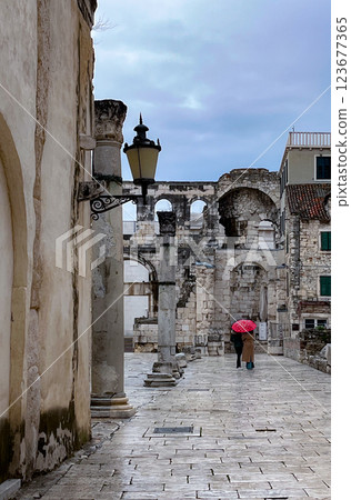 Silver Gate,in a rainy day.Diocletian Palace,Split, Croatia 123677365