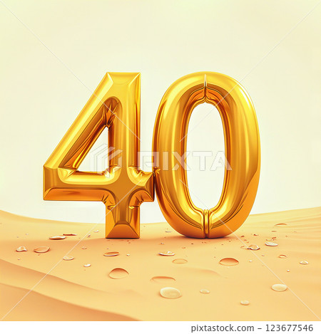 Golden balloons spelling 40. 123677546