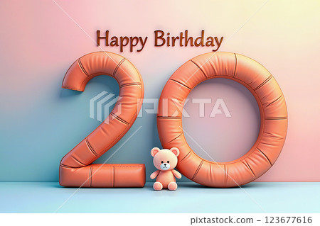 Happy Birthday 20th. Happy Birthday 20th. 123677616