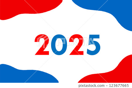 白色背景上,以 2025 年大阪世博會形象色(紅藍)為基調的流行相框 白色背景上,以 2025 年大阪世博會形象色(紅藍)為基調的流行相框 123677665