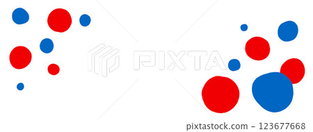 2025 Osaka Expo image color red and blue pop polka dot frame vector illustration title banner 123677668