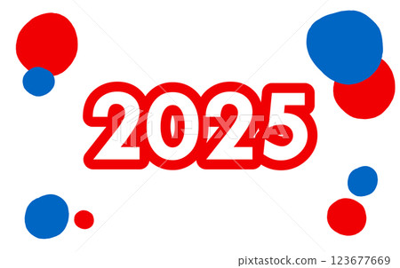 白色背景上,以 2025 年大阪世博會形象色(紅藍)為基調的流行相框 白色背景上,以 2025 年大阪世博會形象色(紅藍)為基調的流行相框 123677669