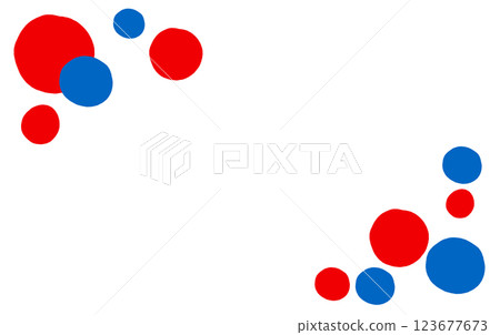 2025 年大阪世博會圖像顏色紅藍色流行圓點框架向量插圖標題橫幅 123677673