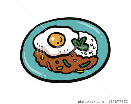 加寶飯的簡單手繪風格插圖 加寶飯的簡單手繪風格插圖 123677872