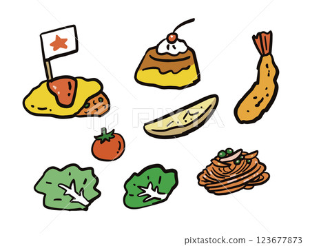 兒童午餐食材插圖集 123677873